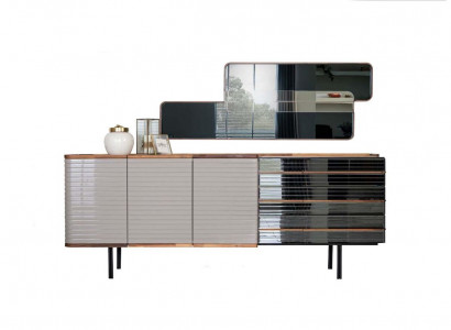 White sideboard with mirror dresser cabinet wood dining room